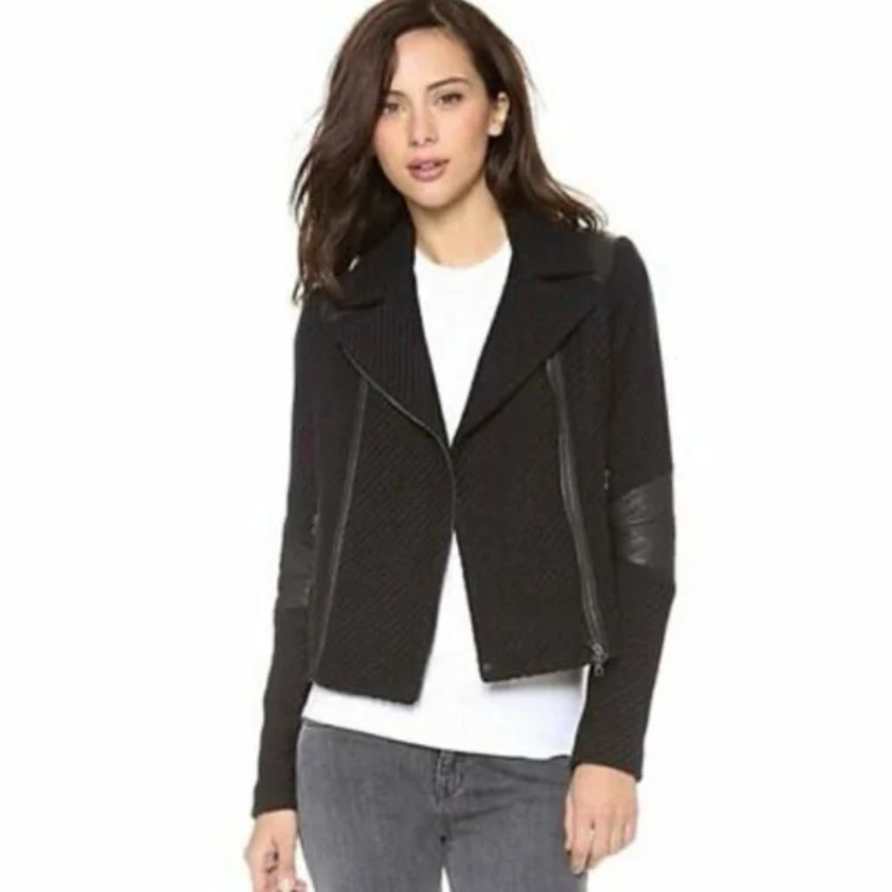 Vince Wool & Leather Moto Jacket